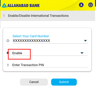 Allahabad Bank International Usage