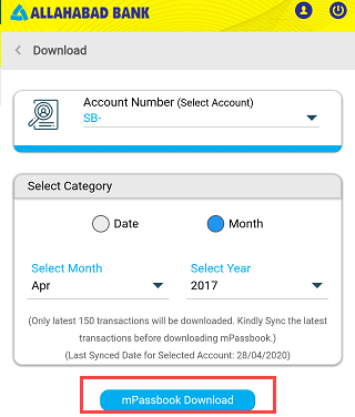 download Allahabad Bank Account Statement online