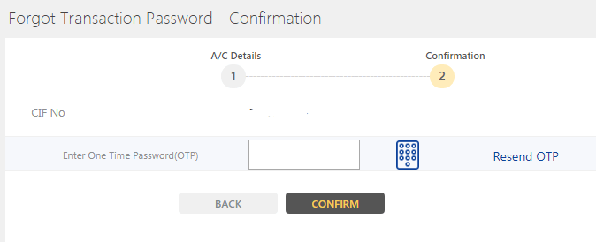 reset Indian Bank Transaction Password