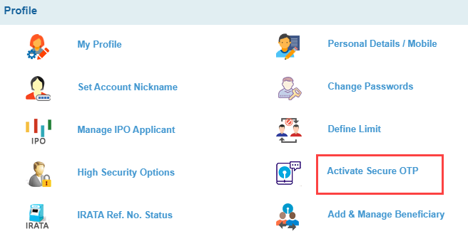 SBI Secure OTP Activation & Generate OTP Online