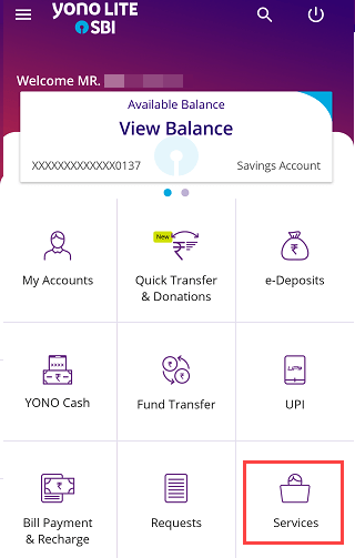 SBI yono lite- Services