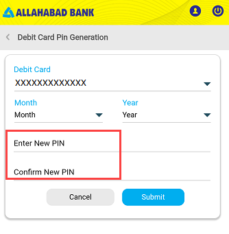 generate Allahabad Bank ATM PIN Online