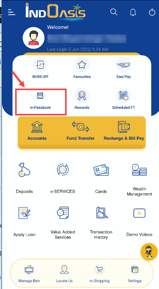 Indian Bank mPassbook
