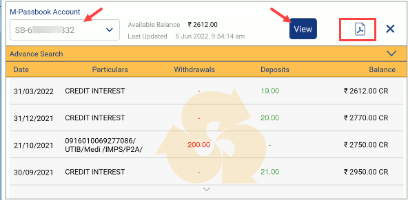 Indian Bank mPassbook