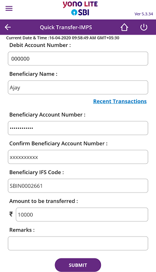 SBI Quick Transfer