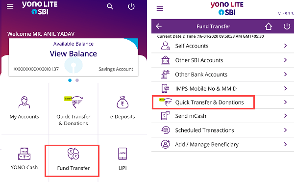 SBI Quick Transfer