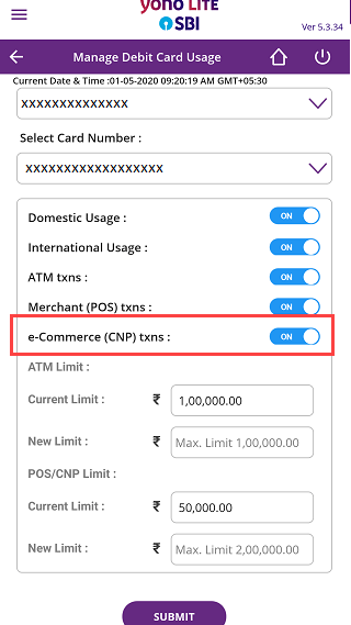 SBI ATM Debit card online transaction payment activate