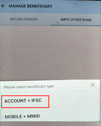 Add Beneficiary Canara Bank