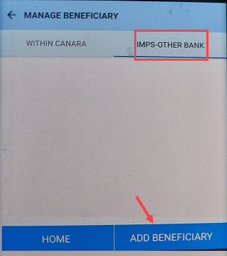 Add Beneficiary Canara Bank