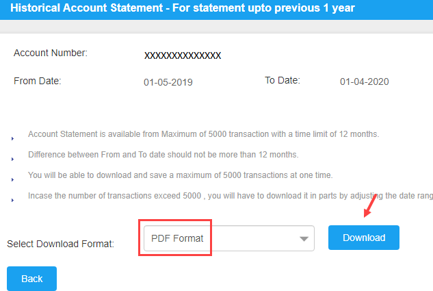 Canara account statement passheet