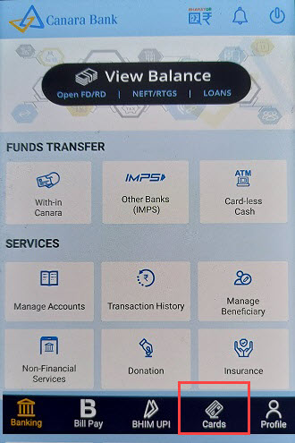 canara bank atm debit card online usage payment transaction