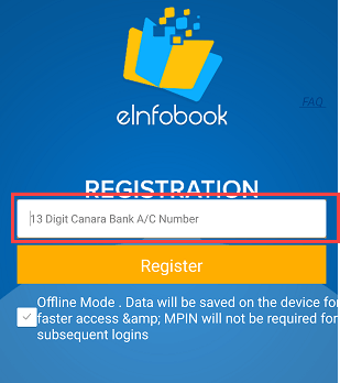 Canara bank mPassbook (eInfobook)