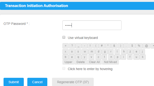 Canara Bank offline OTP