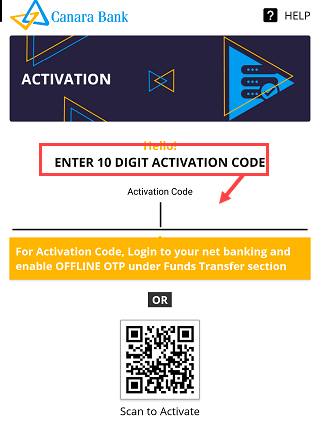 Canara Bank offline OTP