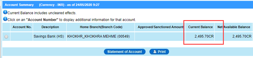 Central Bank of India check account balance