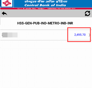 Central Bank of India check account balance