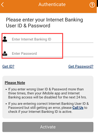 ICICI Mobile Banking activate registration iMobile