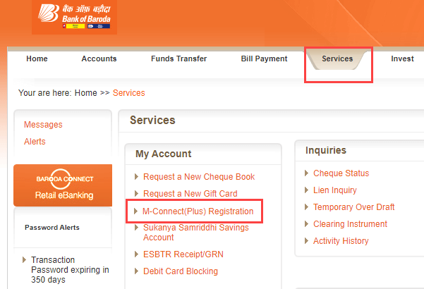 reset MPIN bank of Baroda