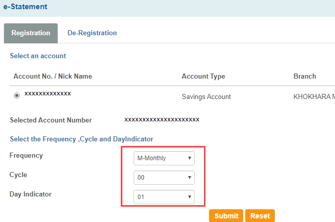 SBI email statement e-statement