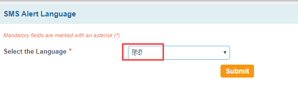 SBI SMs alert language hindi english