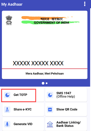 Aadhaar TOTP