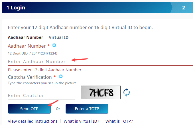 Update Aadhaar Card Address Online