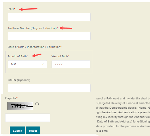 Download e-PAN card PDF Online