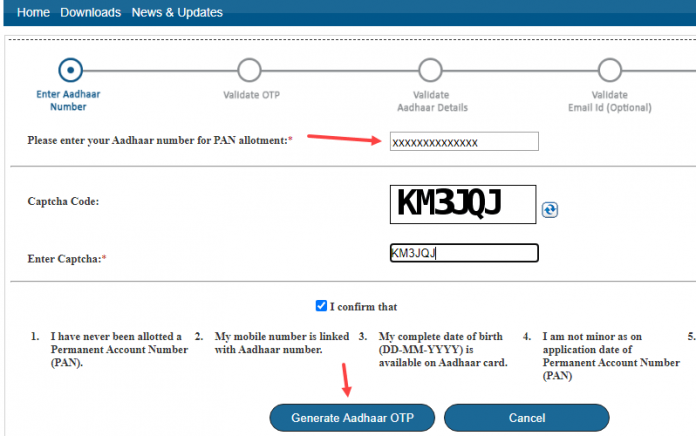 download pan card online using aadhaar number without otp