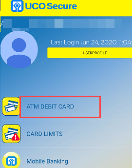uco secure manage ATM Debit card