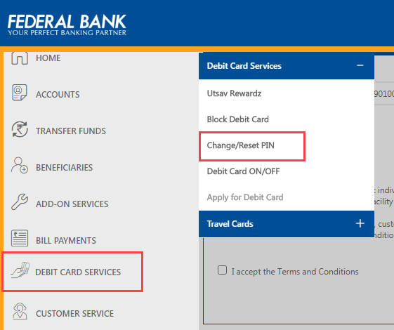 Federal Bank ATM PIN Online