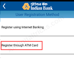 register Indian bank Mobile Banking?