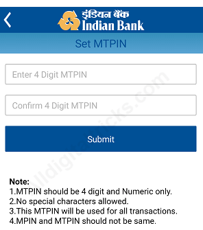 register Indian bank Mobile Banking?