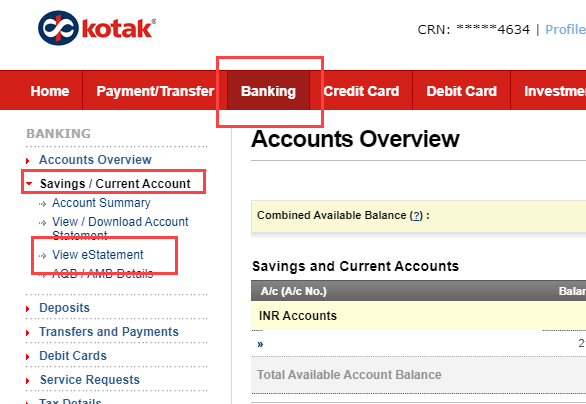  Download Kotak Bank Account Statement