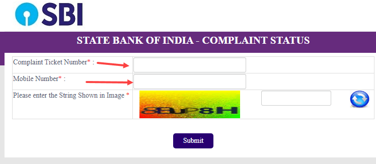 Submit Online Complaint to SBI
