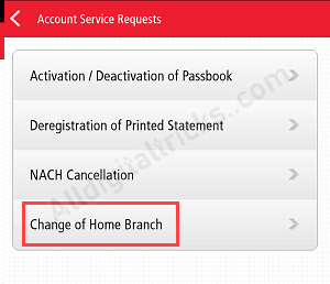 change kotak home branch