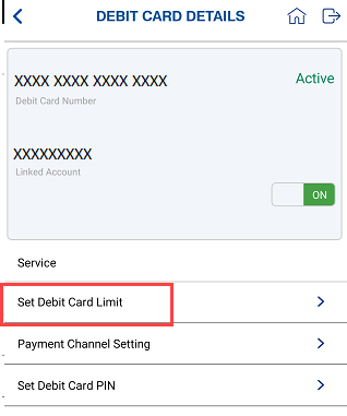 Indian Bank Debit card limit change