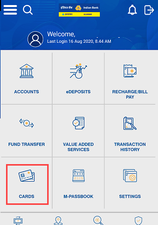 Indian Bank Cards services