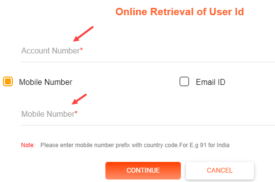 Bank of Baroda user id