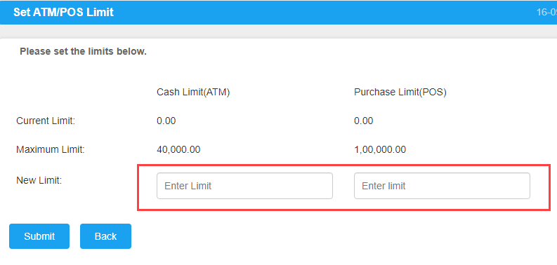 Change Canara Debit Card Limit