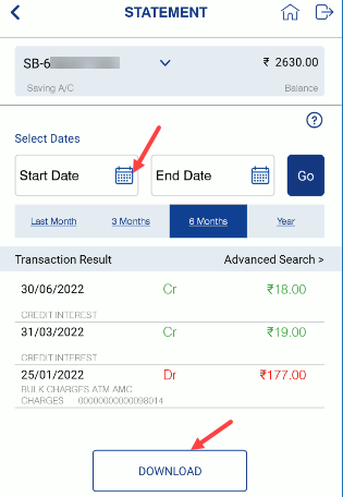 Download Indian Bank Account Statement Online