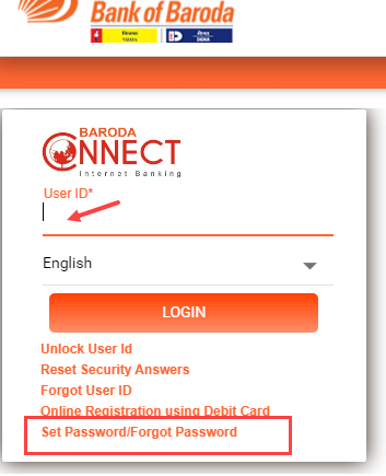 Reset bank of baroda password