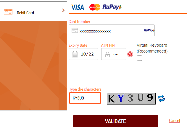 Reset bank of baroda password