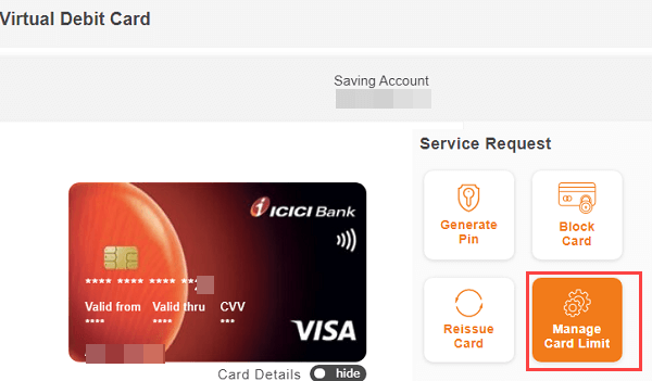 icici debit card online transactions