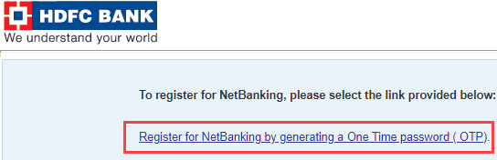 register Activate HDFC Net Banking Online 