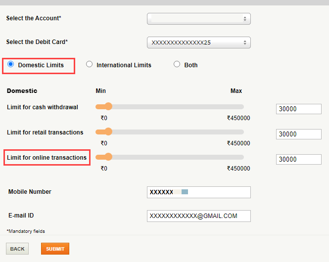 icici debit card online transactions