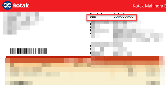 Kotak Account CRN Number