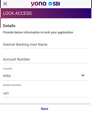  Lock/Unlock SBI YONO Application