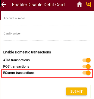 PNB Mobile banking enable online transactions