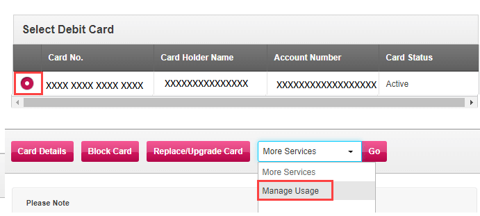 Axis Bank Debit Card international usage