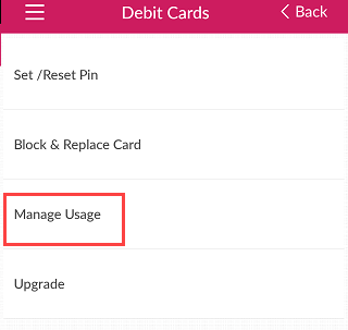 Axis Bank Debit Card international usage
